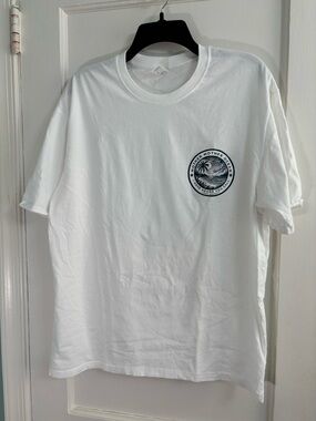 Gildan White Short-Sleeve Tee with Navy Coastal Pocket Graphic